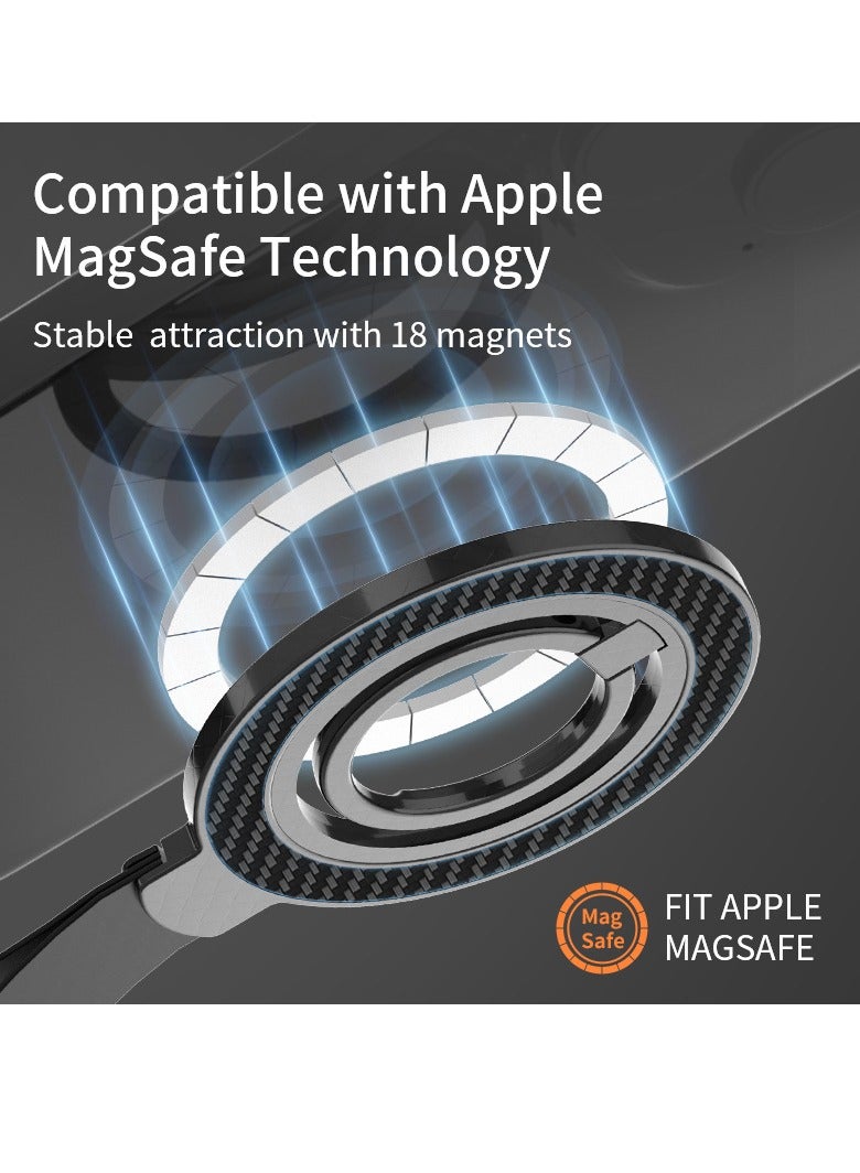 General Dual Magnetic Phone Grip & Holder, Magnetic Fitness Mount for iPhone 16/15/14/13/12 Pro Max Mini and Android Phones, 360-Degree Rotating Ring with Silicon Loop, Adjustable Kickstand  - Image 3