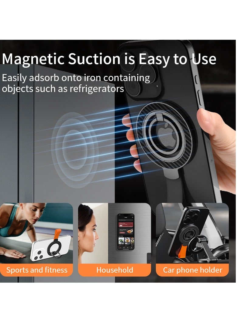 General Dual Magnetic Phone Grip & Holder, Magnetic Fitness Mount for iPhone 16/15/14/13/12 Pro Max Mini and Android Phones, 360-Degree Rotating Ring with Silicon Loop, Adjustable Kickstand  - Image 4