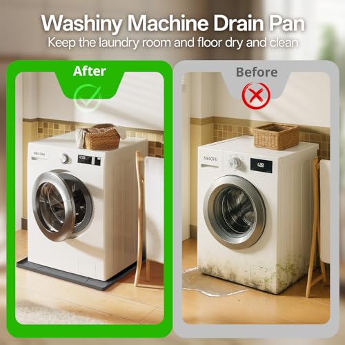 EWX Washing Machine Drain Pan Silicone mat – 26.5x26.5 Inch Non-Slip Waterproof Washer Drip Tray, Anti-Vibration Soft Mat for Under Dryer or Washer, Floor Leak Protector for Laundry Room - Image 4