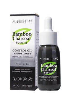 AuQuest Bamboo Charcoal Serum Bamboo Charcoal Serum Control Oil and Detoxify Reduce Acne Blackheads Brightens Skin Improve Oily Skin Issues Bamboo Charcoal Oil Serum Bamboo Charcoal Acne Face Oil 32ml  - Image 1