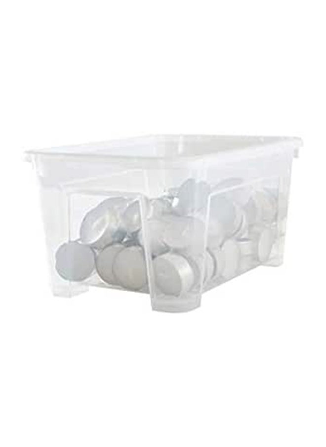 Ikea - Transparent Plastic Storage Box With Lid Size 28 X 19 X 14 Cm - Image 1