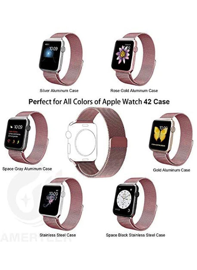 NIBEMINENT - Magnetic Milanese Loop Replacemnt Band For Apple Watch 42millimeter Pink - Image 1