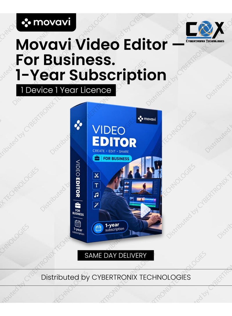 Movavi Video Editor For Business | 1 Device for 1 Year | Digital License | Same Day Delivery