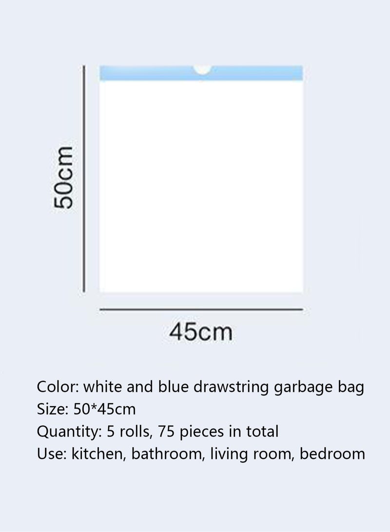 Household Thickened Drawstring Garbage Bag Portable Automatic Closing Drawstring White Garbage Bag - Image 4