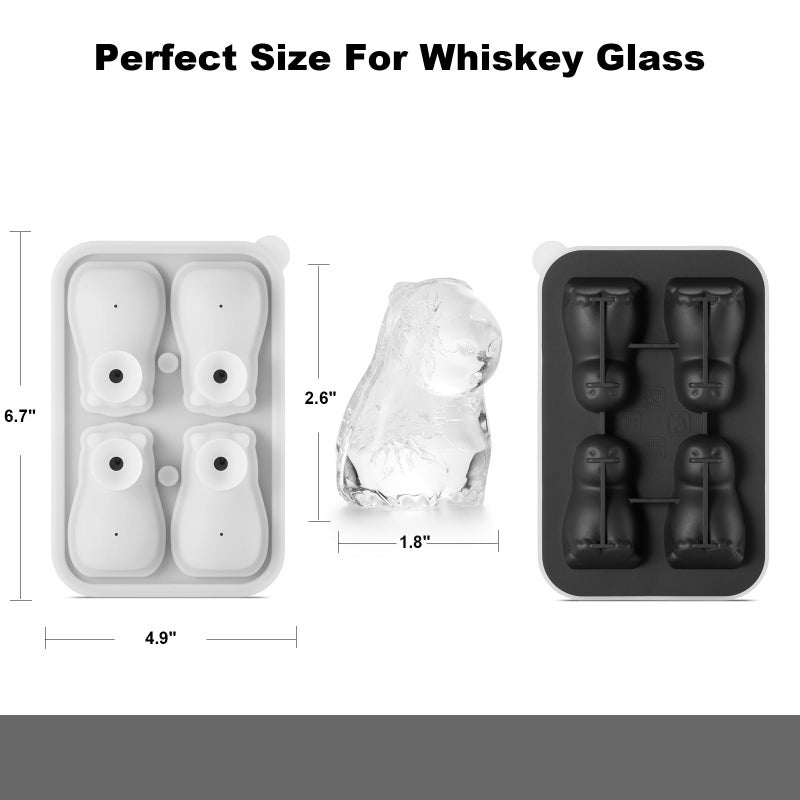 ACOOKEE Capybara Ice Cube Tray Fun Shapes, Odd Novelty Cute Capybara Gifts Stuff, 2.2" Large Silicone Whiskey Ice Mold for Cocktails,Bourbon,Brandy, w/Funne - Image 4