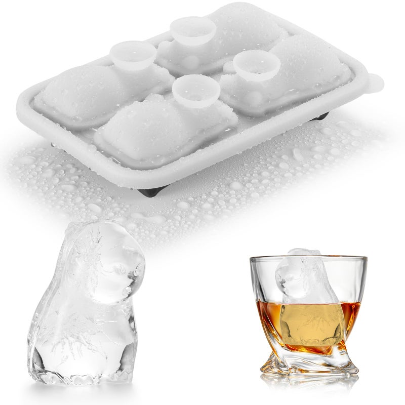 ACOOKEE Capybara Ice Cube Tray Fun Shapes, Odd Novelty Cute Capybara Gifts Stuff, 2.2" Large Silicone Whiskey Ice Mold for Cocktails,Bourbon,Brandy, w/Funne - Image 1