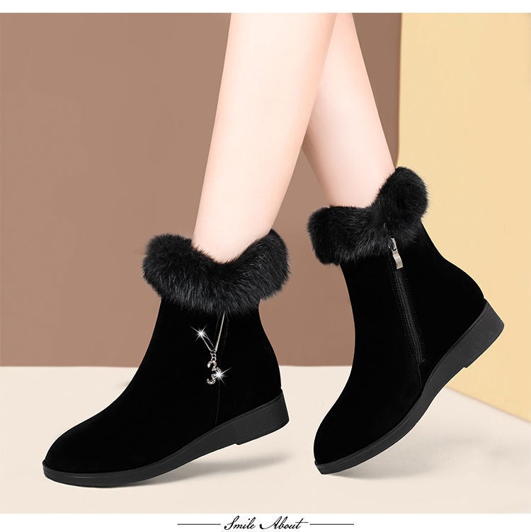 Snow Boots Women'S Fur Integrated Snow Cotton Short Fleece-Lined Boots 2024 Winter New Thick Warm Cotton Shoes - Image 5