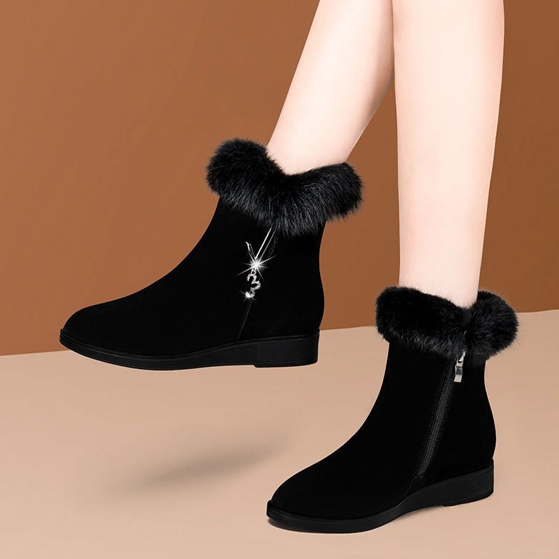 Snow Boots Women'S Fur Integrated Snow Cotton Short Fleece-Lined Boots 2024 Winter New Thick Warm Cotton Shoes - Image 4