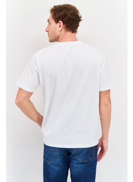 YOTO Men Crew Neck Short Sleeve Printed T-shirts, White  - Image 3