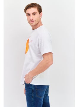 YOTO Men Crew Neck Short Sleeve Printed T-shirts, White  - Image 2