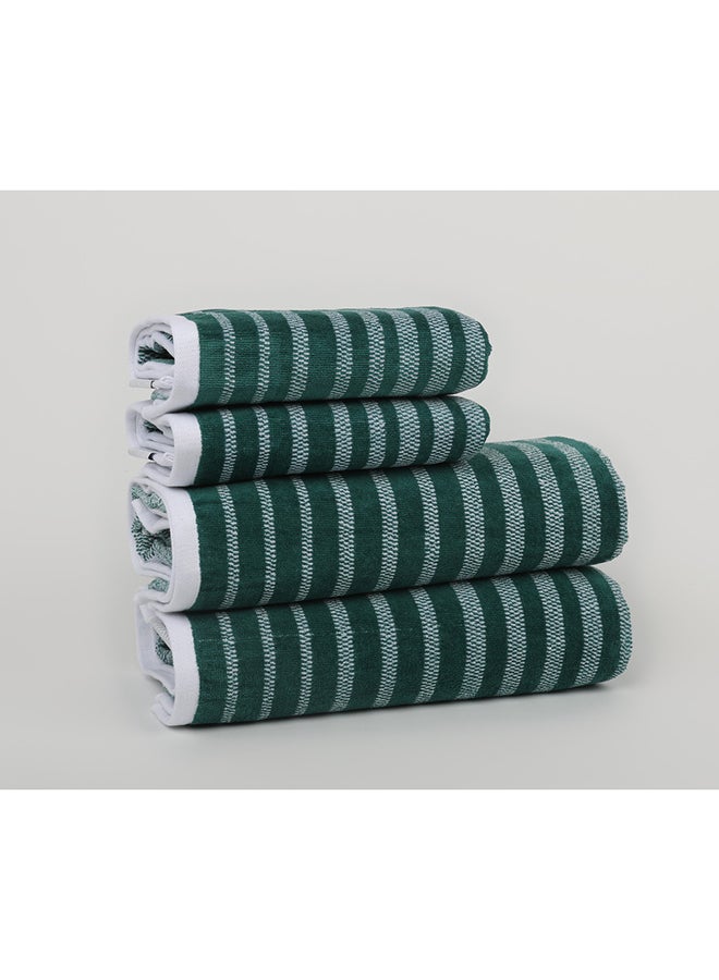 White Rose Towel 4 Piece Bathroom  Set - OASIS - 450 GSM - 100% Cotton Velour - 2 Bath  70X140 cm & 2 Hand  50x90 cm -MultiColour - Modern Stripe Design - Luxury Touch - Extra Absorbent - Image 2