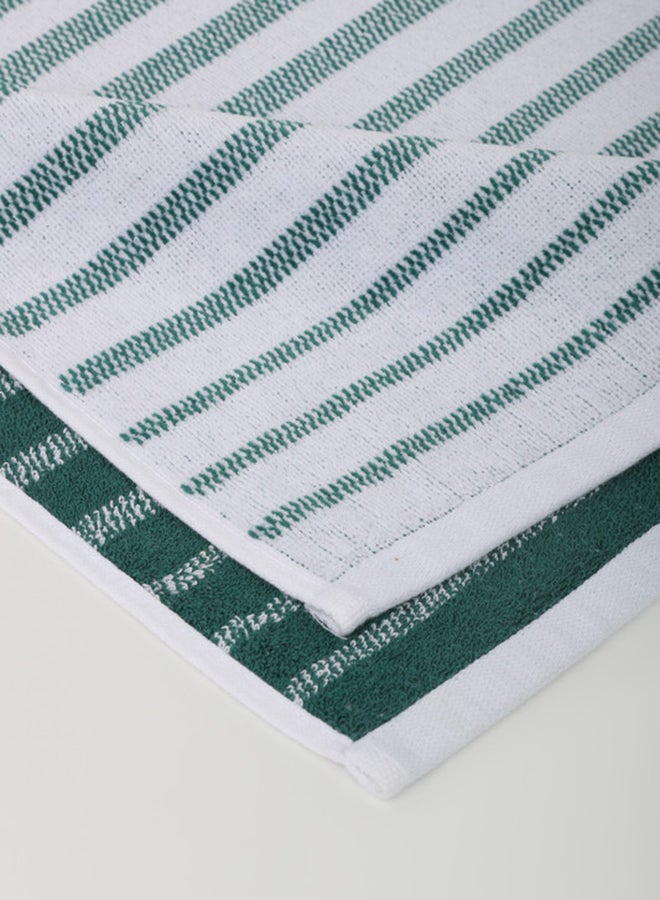 White Rose Towel 4 Piece Bathroom  Set - OASIS - 450 GSM - 100% Cotton Velour - 2 Bath  70X140 cm & 2 Hand  50x90 cm -MultiColour - Modern Stripe Design - Luxury Touch - Extra Absorbent - Image 5