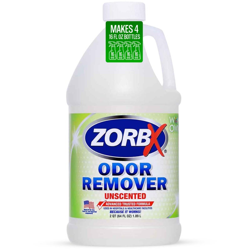 ZORBX Unscented Odor Eliminator for Strong Odor 64 oz - Used in Hospitals & Healthcare Facilities - Advanced Trusted Formula, Fast-Acting Odor Remover Spray for Dog, Cat, House & Carpet - Image 1