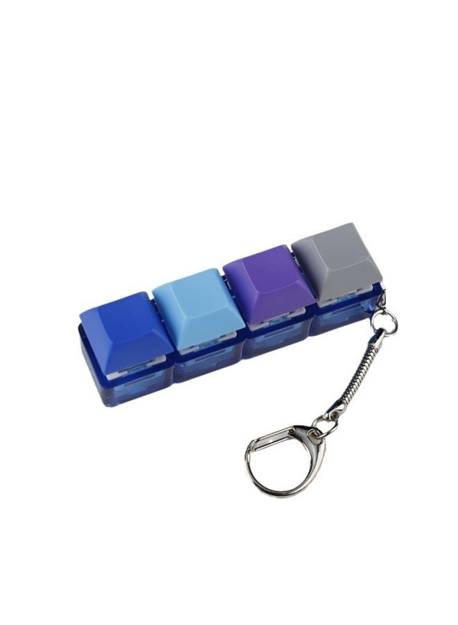Press Transparent Candy Color 2 Holes 3 Holes 4 Holes Can Be Freely Matched With High Special Black Black Tea Green Axis Keyboard Shaft Experience Device-Color:4-hole Blue Transparent Green Shaft Without Lamp  - Image 1