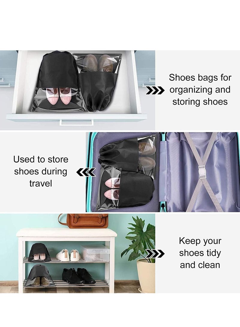15-Pieces Portable Travel Shoe Bags - 44x32cm Large Shoe Storage Organizer Bags, Waterproof Nylon Shoe Pouches for Travel, Home & Closet, Dust-Proof Shoe Covers for Shoes, Sneakers, Boots - Unisex for Men & Women - Image 5