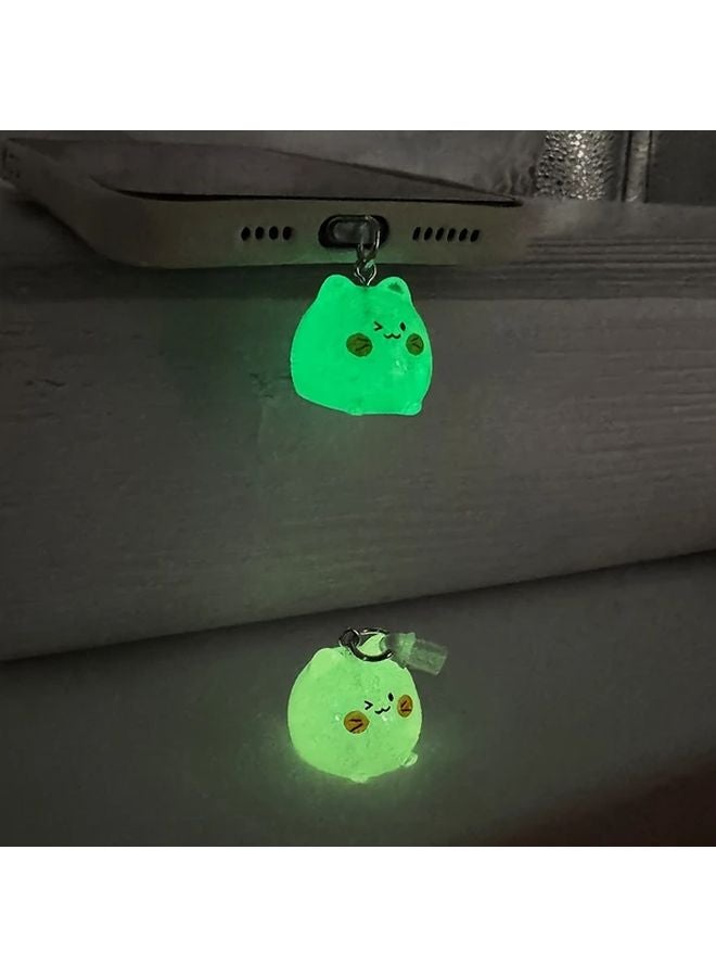 Glowing Cat Resin Dust Plug Pendant For Android Phone Purple - Image 3