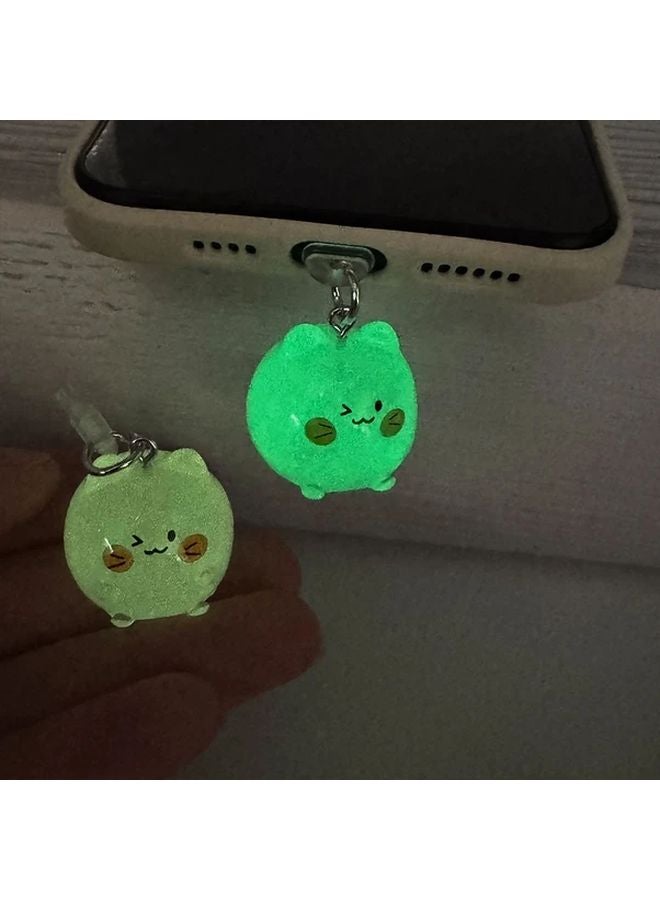 Glowing Cat Resin Dust Plug Pendant For Android Phone Purple - Image 5