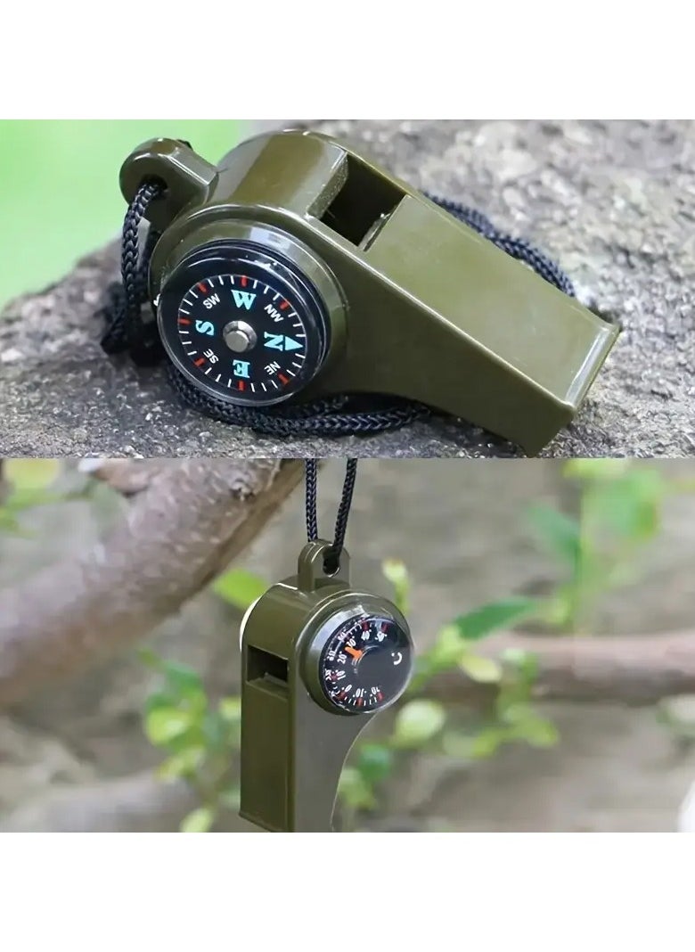 Goolsky 1pc Ultra-Loud Emergency Whistle with Compass & Thermometer - Green, Durable TPU, Floating Design with Lanyard for Boating, Swimming, Kayaking, Water Survival, Hiking, Camping - Essential Outdoor Safety Gear, Rafting Accessories  - Image 4