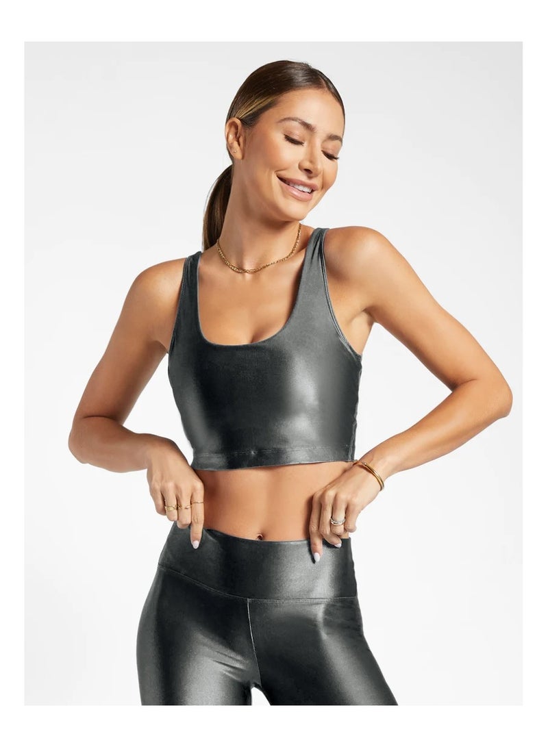 Koral Korra Infinity Crop Top,  A583S04-L-Gry - Image 1