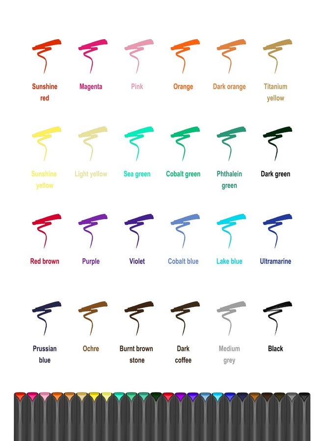 SIPA أقلام سيفا الملونة 24 لتدوين الملاحظات، رأس دقيق 0.38 مم لرسم مخططات للبالغين، كتب تلوين، تدوين الملاحظات، تقويم، ألبوم قصاصات، دفتر ملاحظات، لوازم فنية مدرسية للطلاب - Image 3