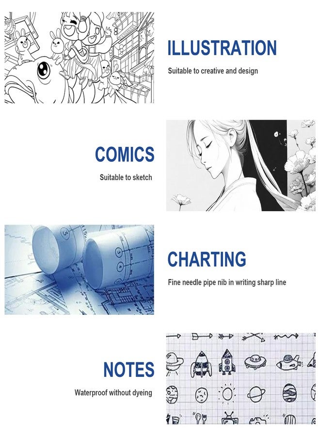 SIPA أقلام سيفا الملونة 24 لتدوين الملاحظات، رأس دقيق 0.38 مم لرسم مخططات للبالغين، كتب تلوين، تدوين الملاحظات، تقويم، ألبوم قصاصات، دفتر ملاحظات، لوازم فنية مدرسية للطلاب - Image 4