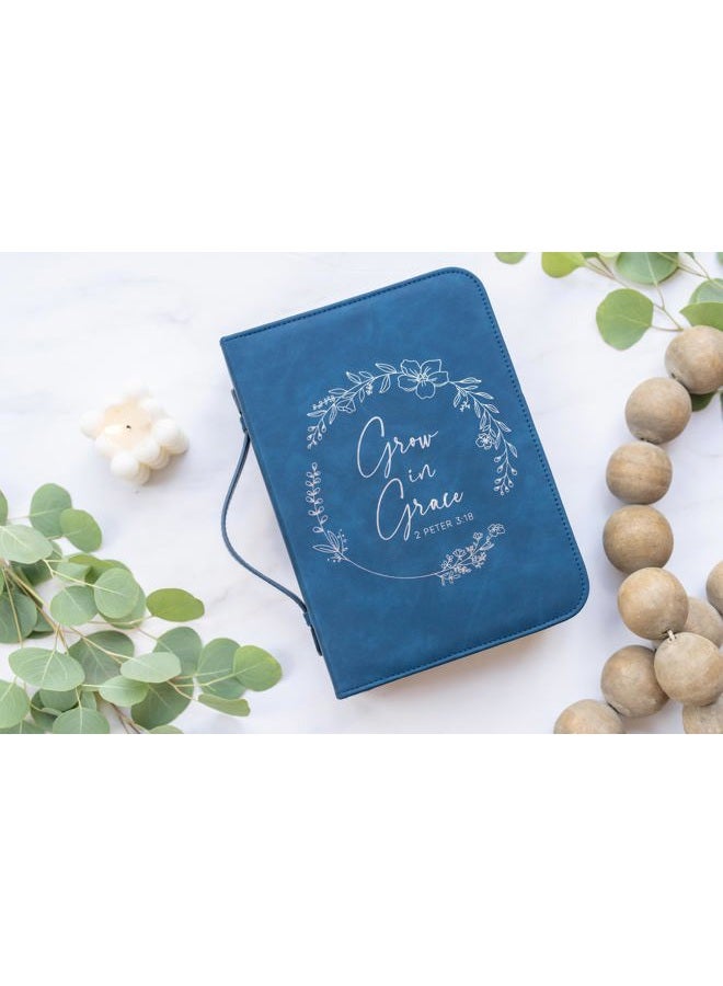 LANDORA & LEAF Bible Cover Case for Women - Minimalist Design Debossed Bible Case, Large Bible Covers for Women - Bible Accessories (Navy) - Image 2