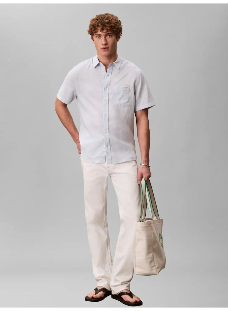 Calvin Klein Jeans Plein Air Casual Linen Shirt for Men | Best Price UAE