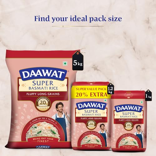 Daawat Super Basmati Rice 5Kg| Fluffy Long Grains| Cooked upto 20mm* - Image 5