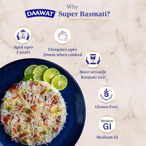 Daawat Super Basmati Rice 5Kg| Fluffy Long Grains| Cooked upto 20mm* - Image 4