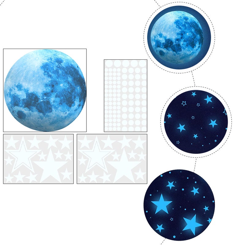 1 Set Glow in The Dark DIY Stickers Removable Planet Wall Decals Decals - Image 2