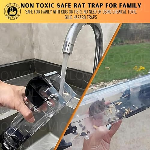 OVIOL Rat Trap Cage Keep Away Rats Large 32cm Transparent Rat Catcher Trap for Home Lawn Garden Warehouse No Kill Reusable Enlarged Steel Reinforced Mouse Trap for Rodents Mice - Image 5