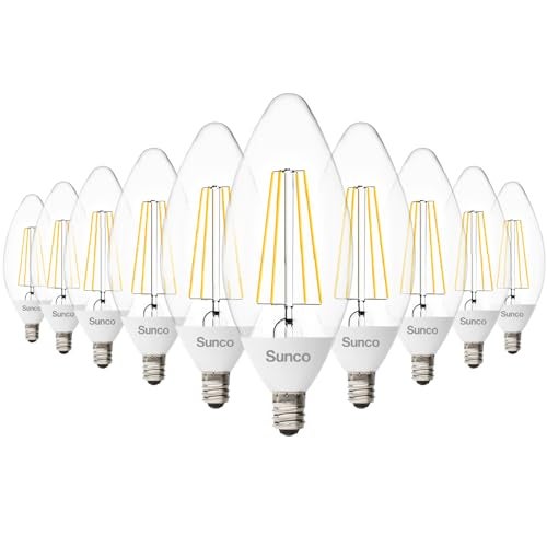 Sunco Lighting Sunco 10 Pack Dusk to Dawn LED Outdoor Light Bulb B11, Edison Filament Candelabra Bulbs for Porch Lighting, 500 LM, 5W (40W Equivalent), 3000K Warm White, E12 Base, Photocell Sensor UL - Image 1