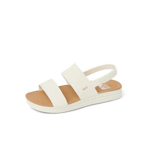 REEF Water Vista Womens Platform Sandal, Water Friendly, Adjustable Strap, White/Tan, 6 - Image 1