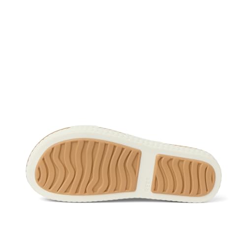 REEF Water Vista Womens Platform Sandal, Water Friendly, Adjustable Strap, White/Tan, 6 - Image 3