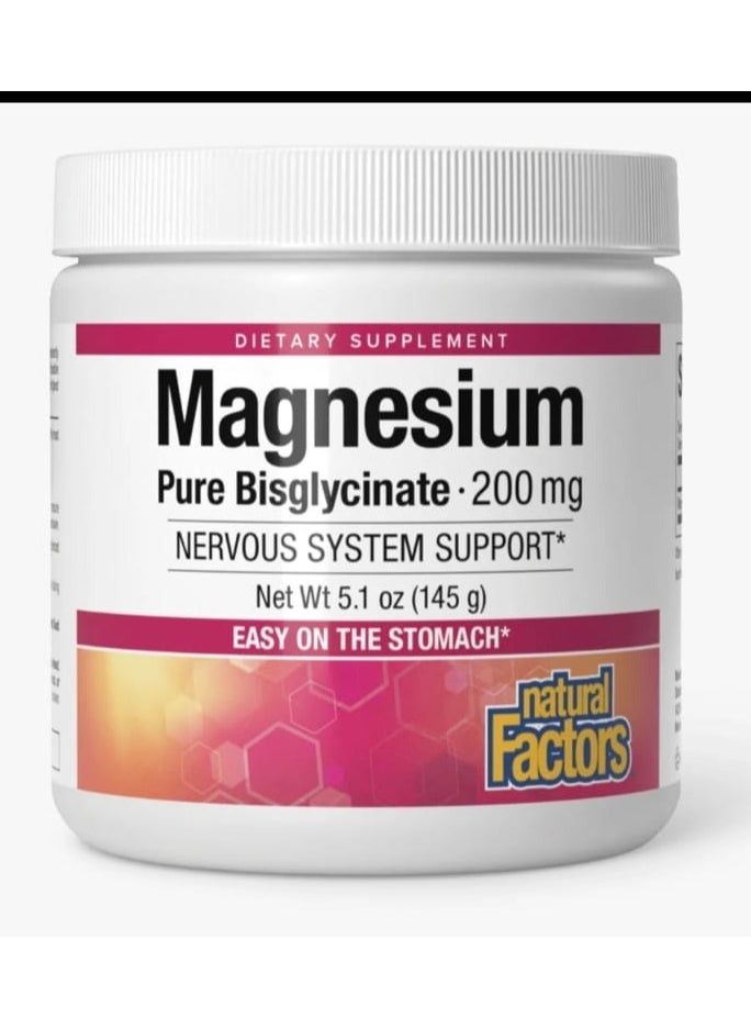 Natural Magnesium Bisglycinate Powder| Natural Factors USA‏ 