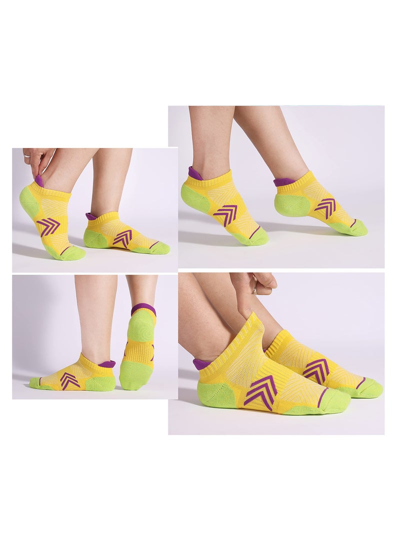 SYOSI - 3 Pairs Womens Ankle Compression Running Socks, Cushioned Low Cut Athletic Socks with Arch Support - Image 1