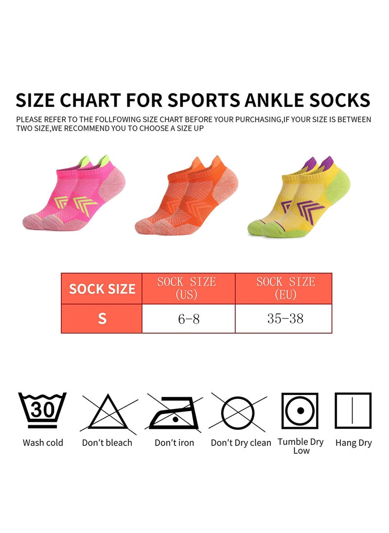 SYOSI - 3 Pairs Womens Ankle Compression Running Socks, Cushioned Low Cut Athletic Socks with Arch Support - Image 1