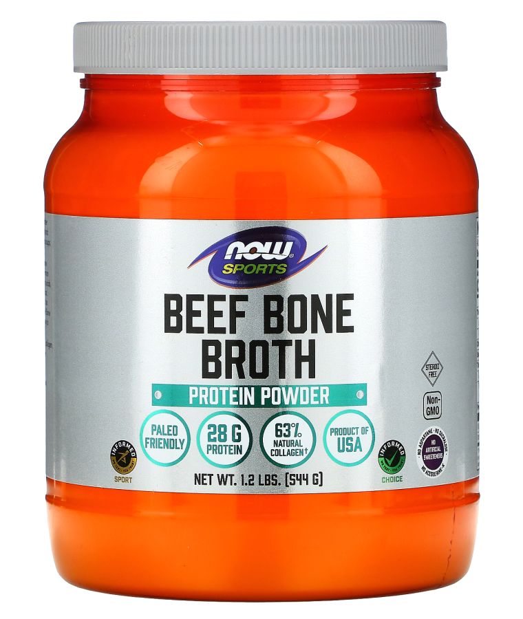 now Sports Beef Bone Broth Protein Powder 1.2 lbs (544 g)