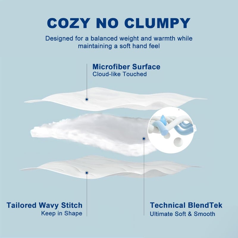 Meelus Lightweight Comforter Cooling Duvet Insert White  All Season Breathable California King Duvet  Soft Microfiber Summer Cool Down Alternative Winter Quilt With Corner Tabs  104 * 96 Inch - Image 2