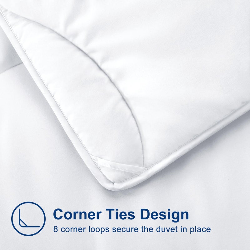 Meelus Lightweight Comforter Cooling Duvet Insert White  All Season Breathable California King Duvet  Soft Microfiber Summer Cool Down Alternative Winter Quilt With Corner Tabs  104 * 96 Inch - Image 5