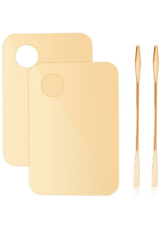CANIPHA 2Pcs Acrylic Makeup Mixing Palette With 2 Pcs Makeup Spatula Foundation Mixing Tray Cosmetic Palette Mixer Makeup Palette For Foundation Makeup Mixing Tray For Mixing Eye Shadow Lipsticks Nail Art - Image 2
