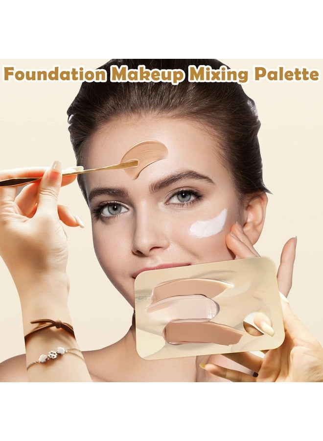 CANIPHA 2Pcs Acrylic Makeup Mixing Palette With 2 Pcs Makeup Spatula Foundation Mixing Tray Cosmetic Palette Mixer Makeup Palette For Foundation Makeup Mixing Tray For Mixing Eye Shadow Lipsticks Nail Art - Image 5