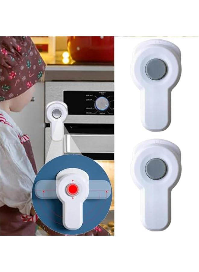 2Pcs Childproof Oven Door Lock, Oven Front Lock Easy to Install and Use Durable and Heat-Resistant Material no Tools Need or Drill - Image 1