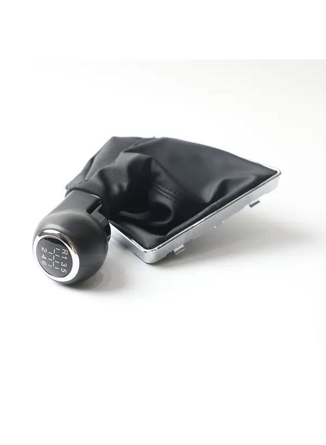 6 Speed Manual Gear Shift Knob Lever Shifter With Faux Leather Boot Cover For Car Interior Upgrade - Image 5