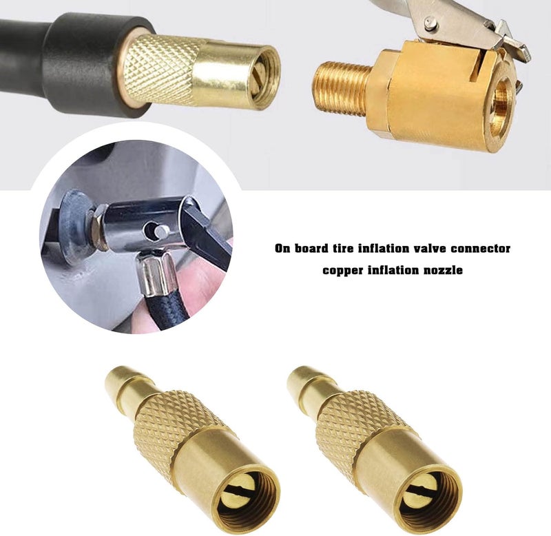 OTOTEC 2Pcs Brass Tyre Inflator Valve Connector Replacement for Auto Air Pump - Image 2