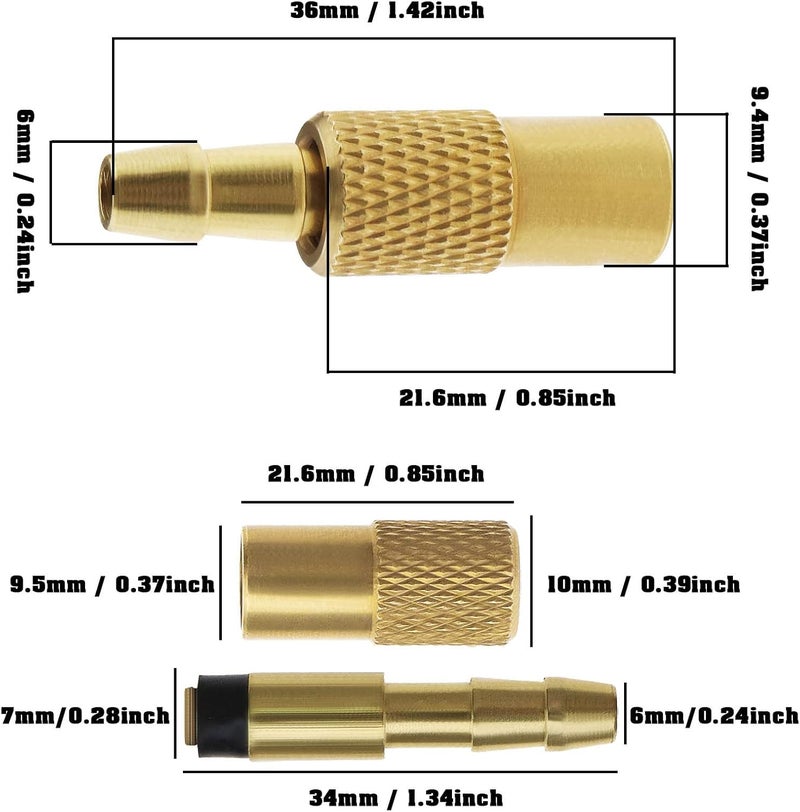 OTOTEC 2Pcs Brass Tyre Inflator Valve Connector Replacement for Auto Air Pump - Image 3