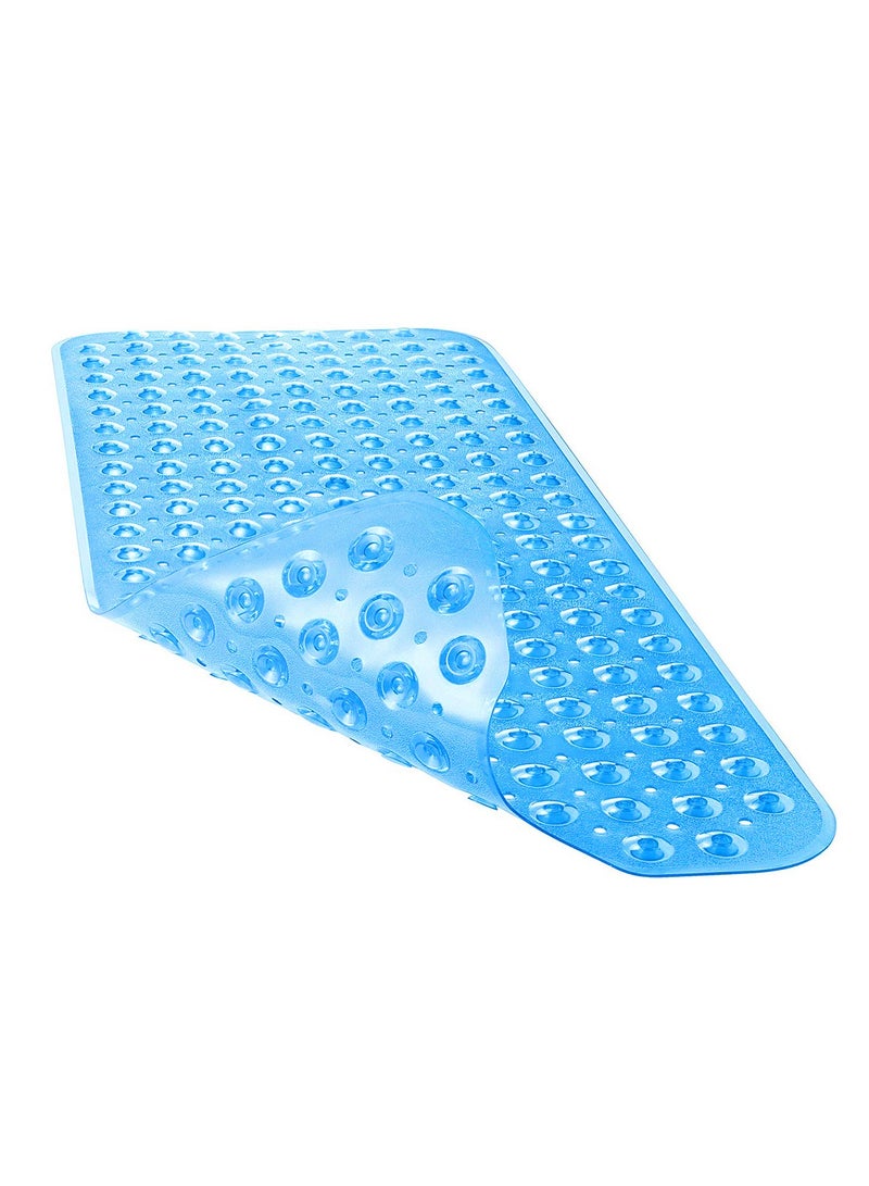 Meishida Bath Tub Shower Mat Non-Slip and Extra Large, Bathtub Mat with Suction Cups, Machine Washable Bathroom Mats with Drain Holes - Blue  - Image 1