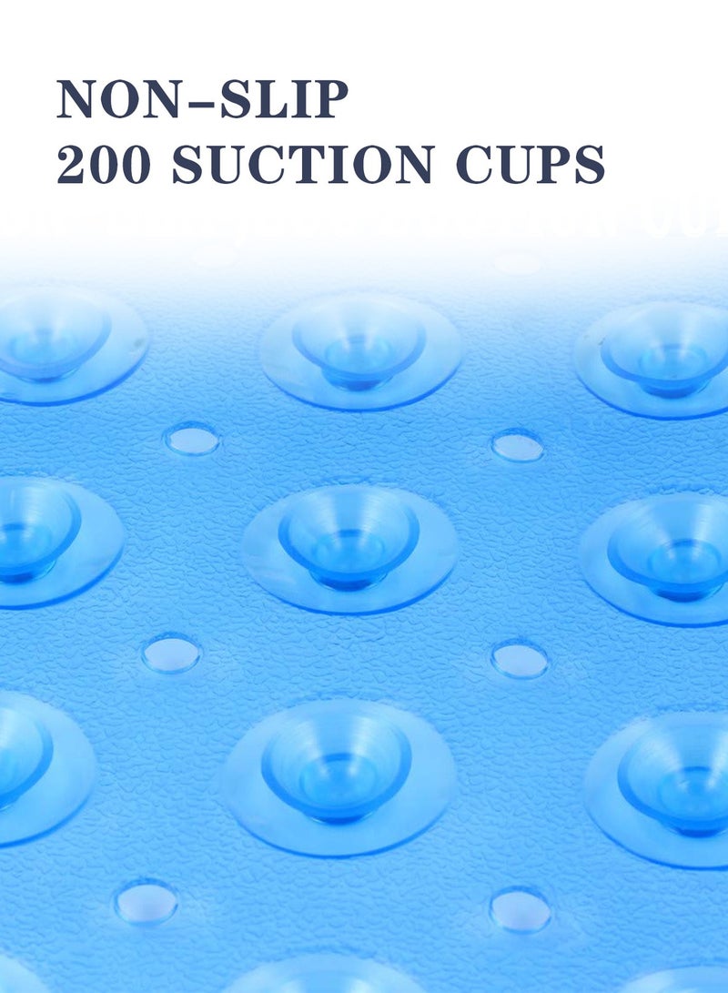 Meishida Bath Tub Shower Mat Non-Slip and Extra Large, Bathtub Mat with Suction Cups, Machine Washable Bathroom Mats with Drain Holes - Blue  - Image 3