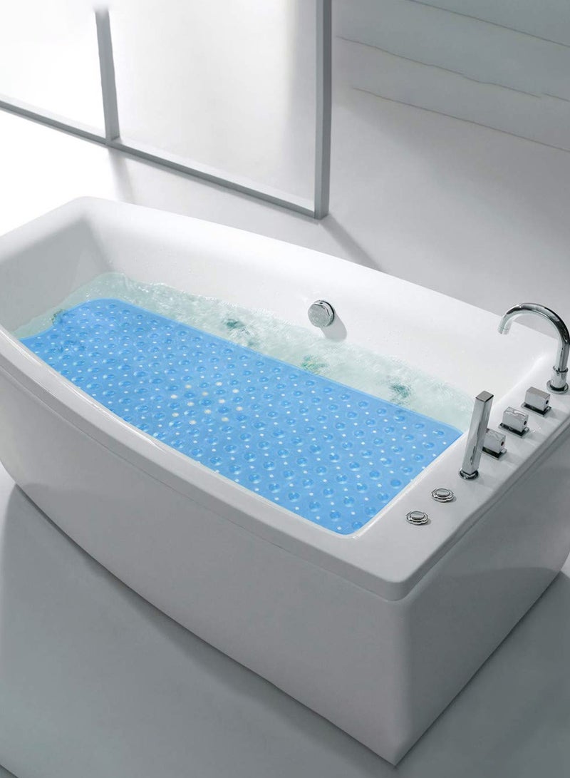 Meishida Bath Tub Shower Mat Non-Slip and Extra Large, Bathtub Mat with Suction Cups, Machine Washable Bathroom Mats with Drain Holes - Blue  - Image 5