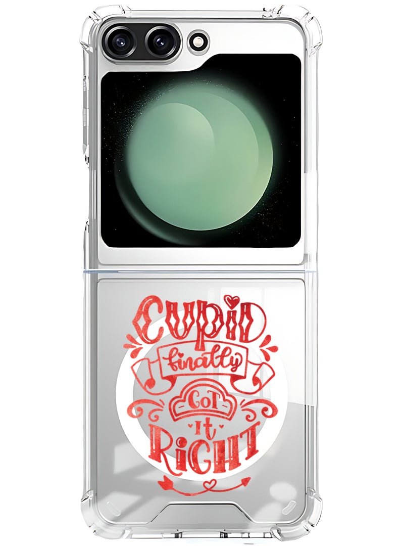 Theodor Magnetic Case for Samsung Galaxy Z Flip 5 Compatible with MagSafe Wireless Charging, Shockproof Phone Bumper Cover Cupid finally got it right - Image 1